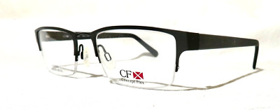 Charmant Concept Flex metal CX7065 eyeglasses 53-20-140 Black 1/2 rim frame NEW