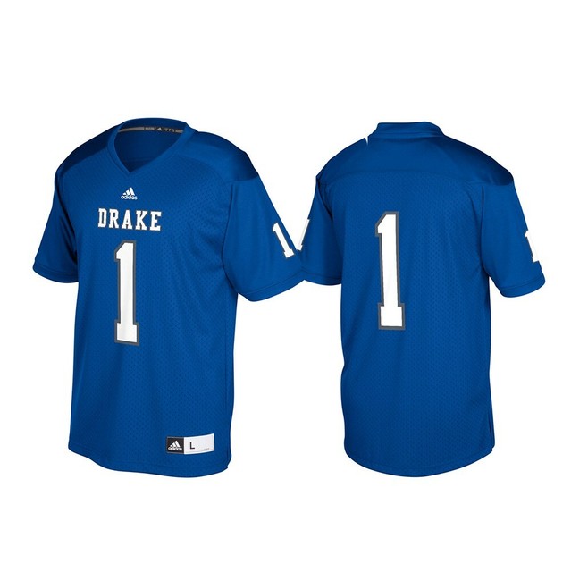 Drake Bulldogs NCAA Adidas Men's Blue 1 Official Football Replica