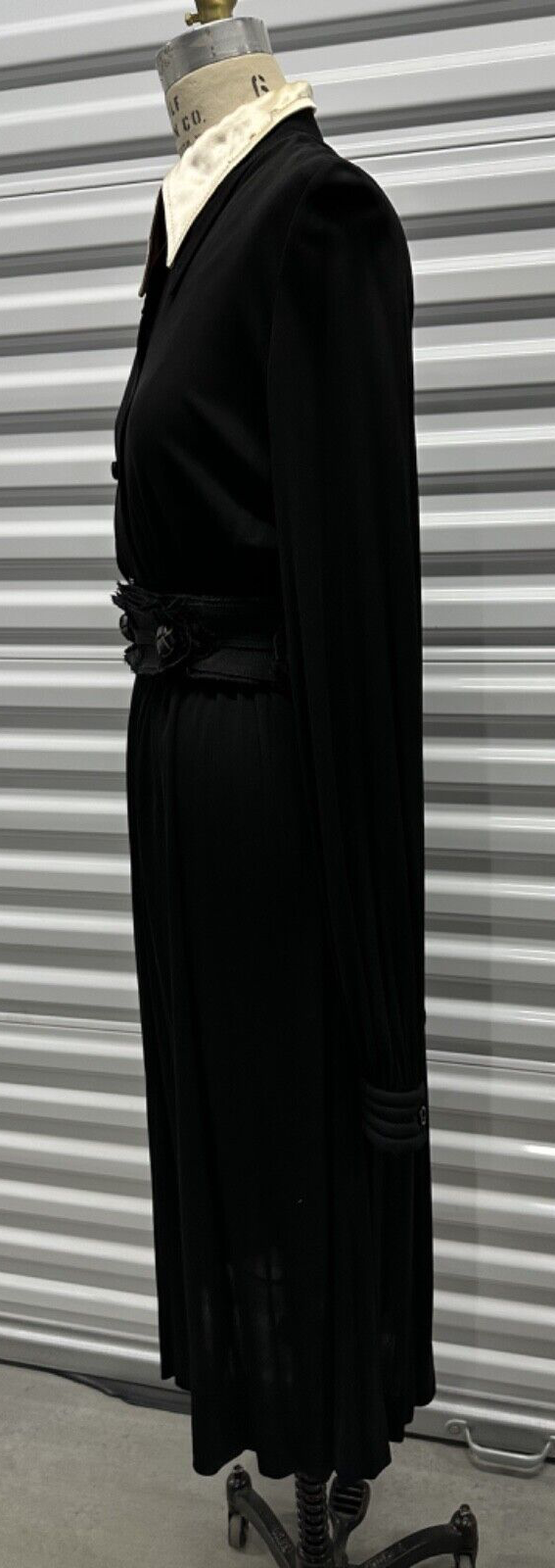 SAINT LAURENT Abito camicia in jersey di seta vintage anni 70 Ispirazione YSL elegante e chic