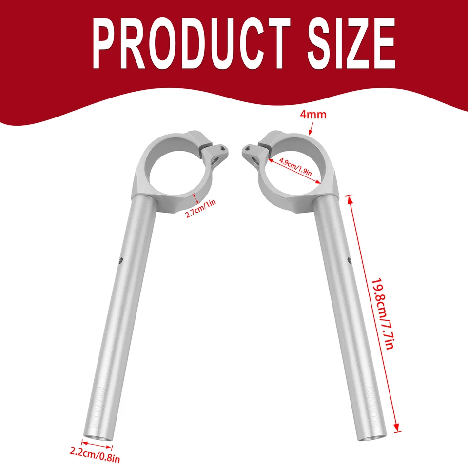 For Yamaha YZF R7 YZF-R7 2022-2024 2023 Clip-ons Handlebars Handle Bars Silver - Image 3 of 4