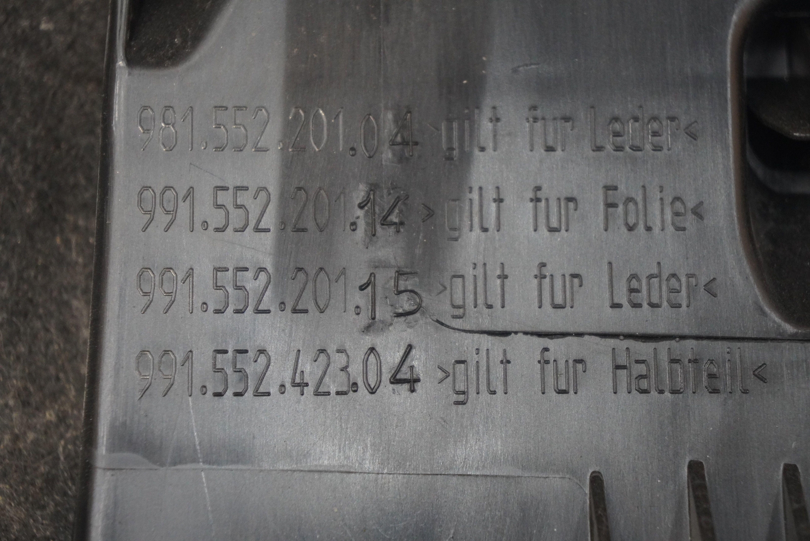 Porsche 911 GT3 2018 Left Lower Knee bolster