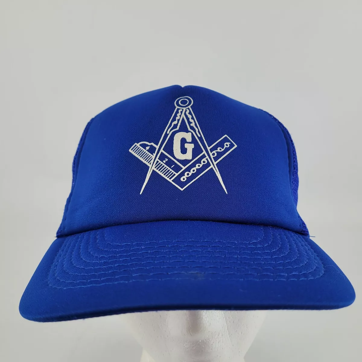 Freemason Masonic Hat Trucker Mesh Foam Snapback Baseball Cap Blue Vintage
