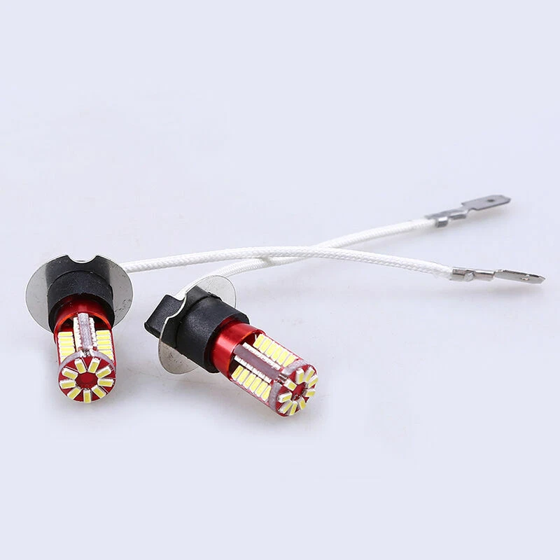 Par H3 57SMD 3014 LED Lámpara Antiniebla Bombilla Faro Blanco 6000K Repuesto Foto 3 de 4