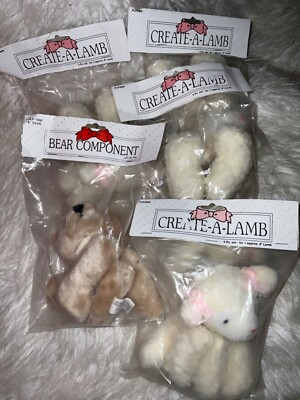 Vintage Create A Lamb Craft Plush Sewing 4 Kits Bear Components 1 Kit Lot A16