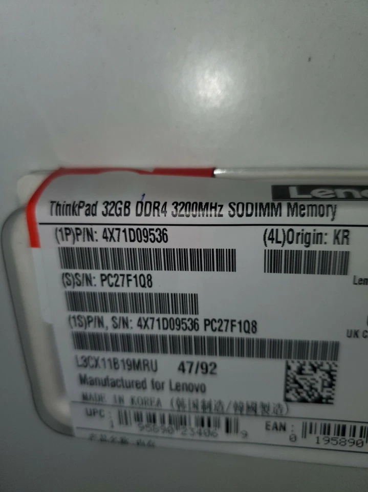 Thinkpad 32gb DDR4 3200MHz SODIMM Memory (original) - Image 3 of 4