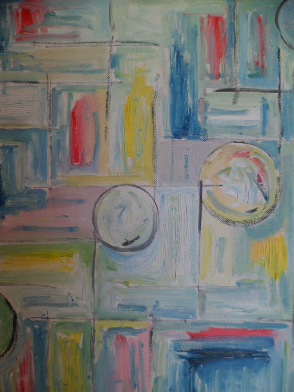 abstract THE LOST HORIZON  big 16x20 canvas original oil painting signed CROWELL