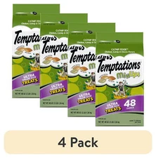 (4 pack)  Mixups Catnip Fever Flavor Crunchy And Soft Treats For Cats, 48 Oz Tub