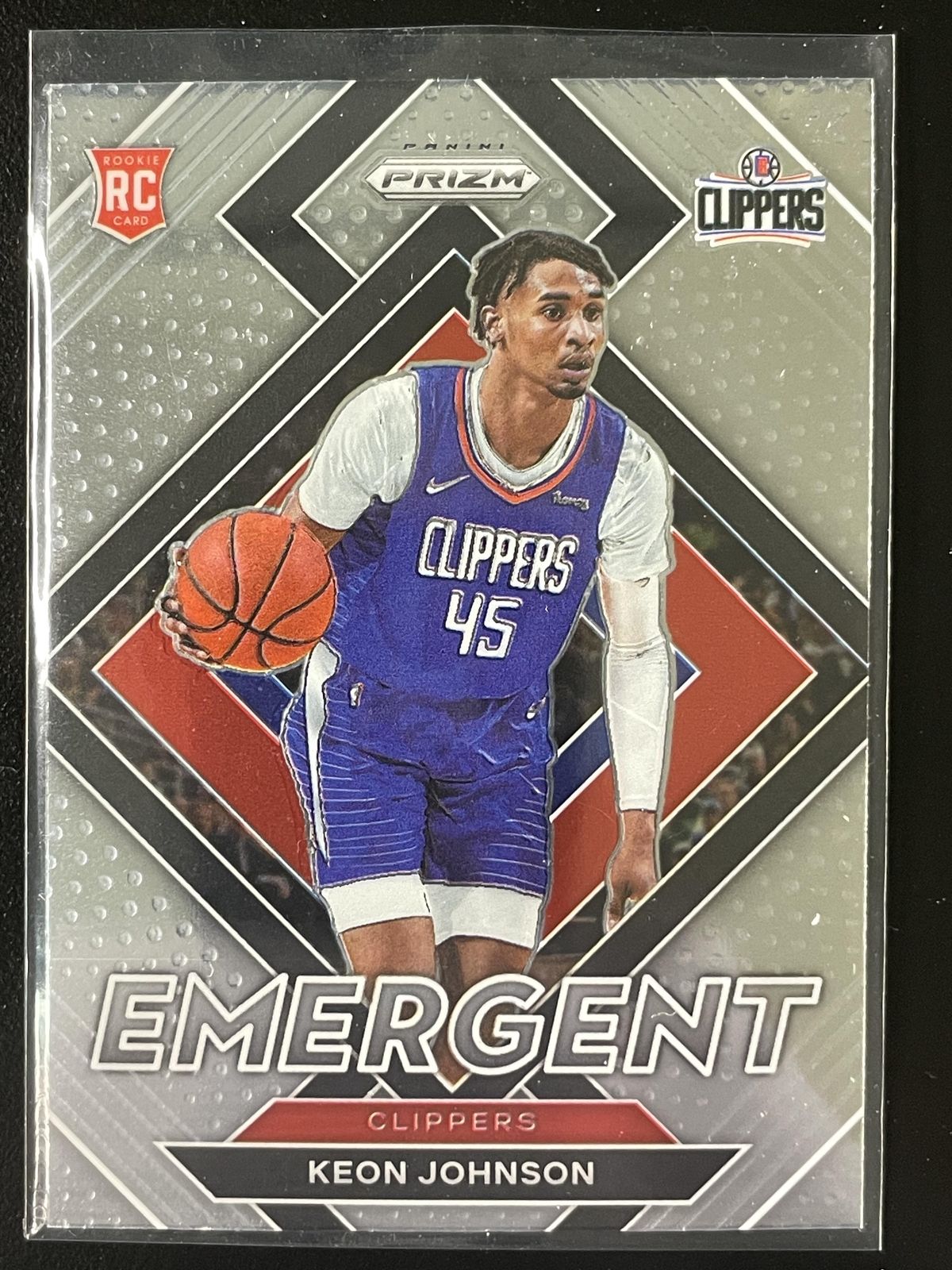 2021-22 Panini Prizm #6 Keon Johnson Emergent RC Los Angeles Clippers
