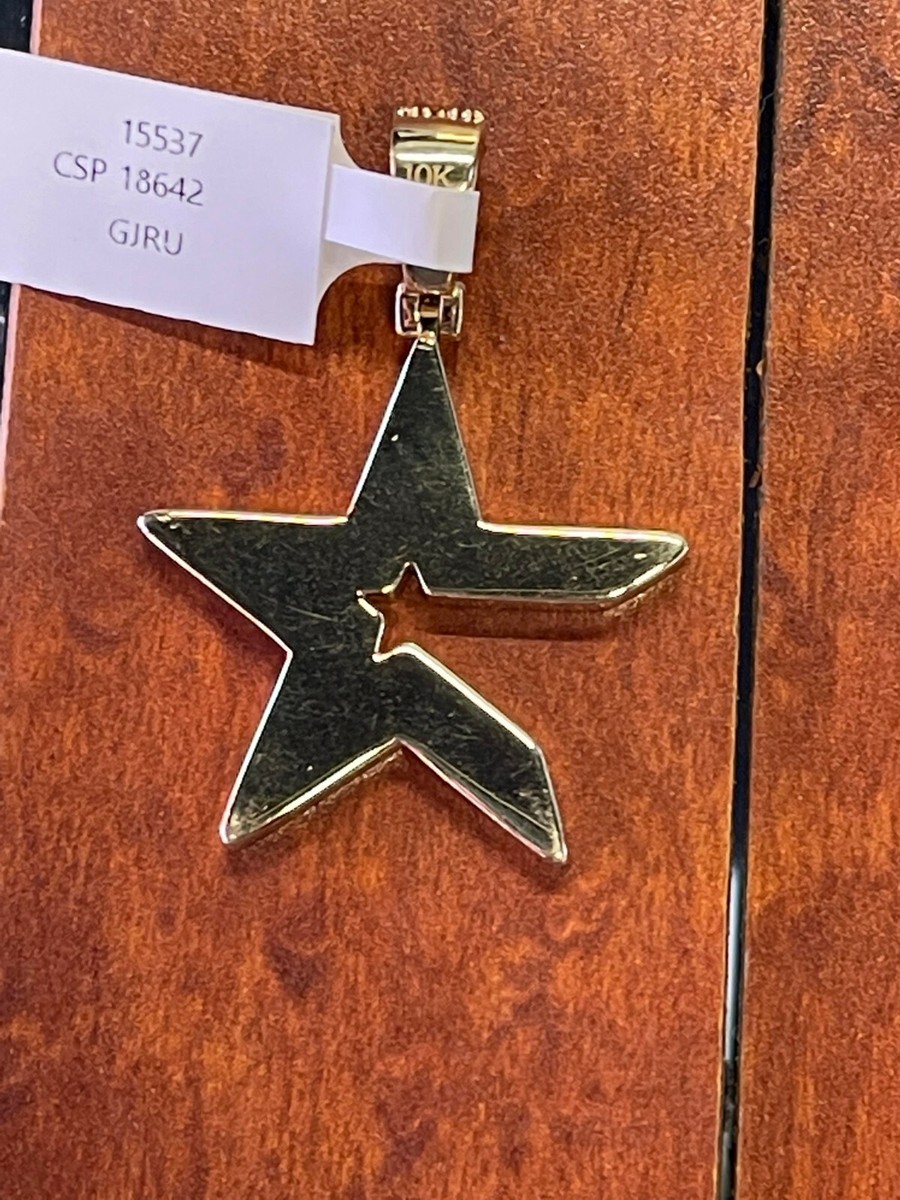 10K Yellow Gold Orange Cubic Zarconia MLB Houston Astro Star