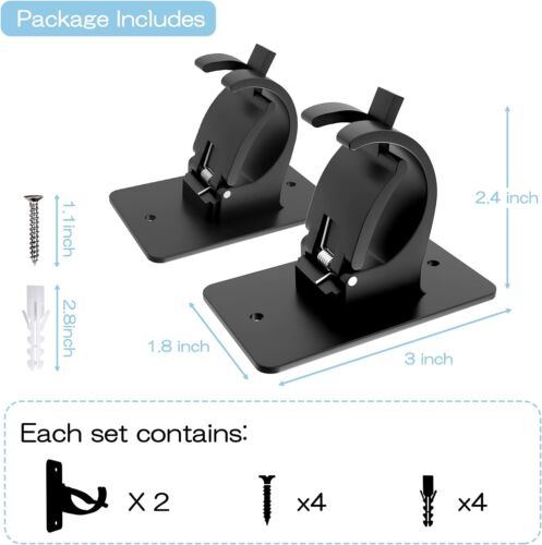 2 Pieces Self Adhesive Curtain Rod Bracket, Universal Plastic Curtain Rod Holder - Picture 2 of 2