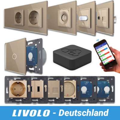LIVOLO SmartHome WIFI Touch Funk Lichtschalter Steckdosen Wechselschalter Gold