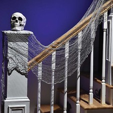CREEPY CLOTH Halloween Costume Decoration Gauze Large Gray 30x72 House Prop w