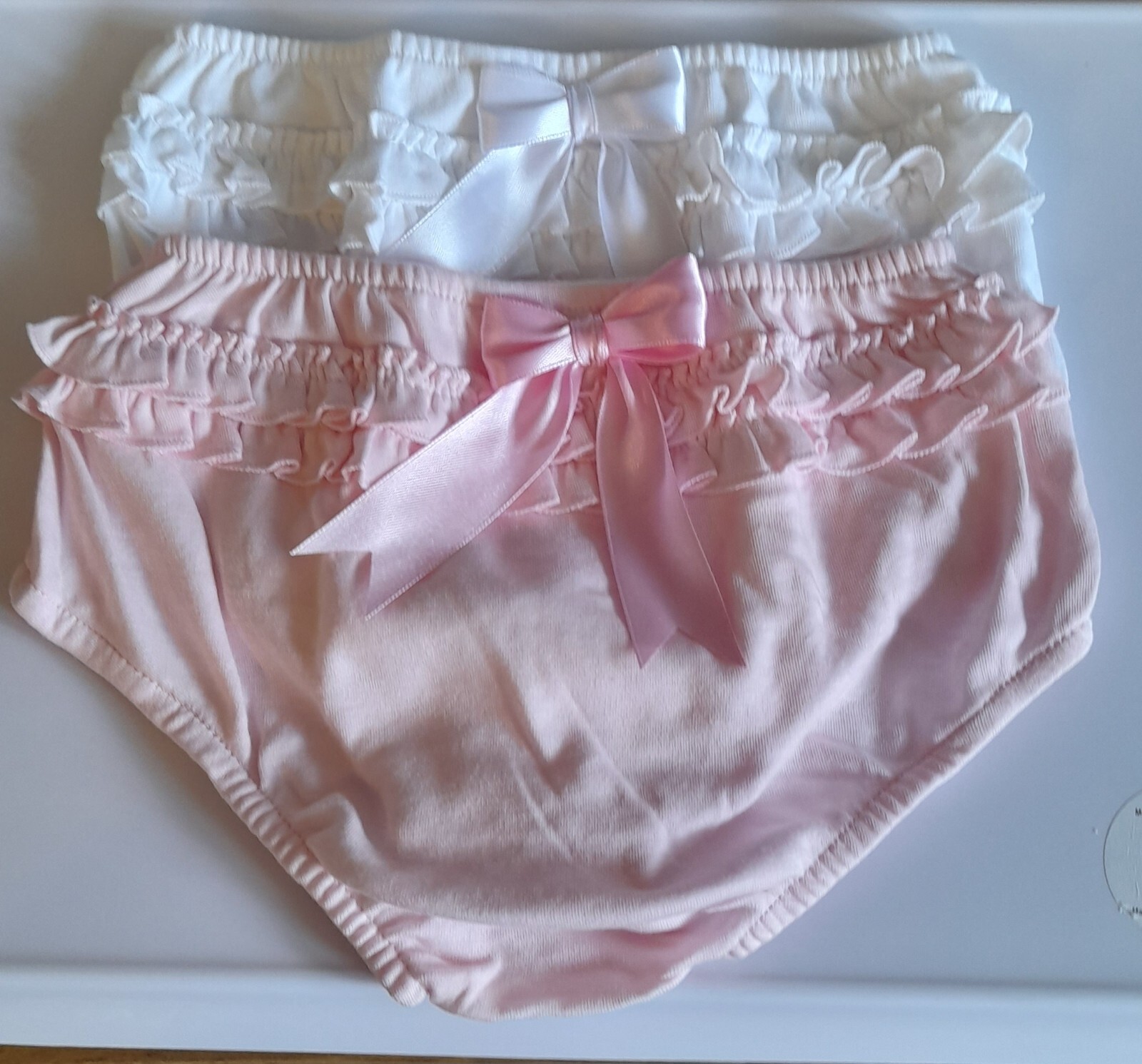 2 baby girls frilly Knickers Pants nappy covers size 1218 months Brand