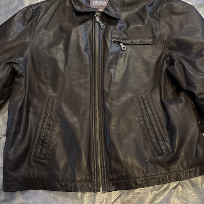 Vtg Wilsons Leather Men's Black Leather Bomber Jacket with
