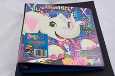 LISA  FRANK 3 RING BINDER ELEPHANT MUSIC ROSES MULTICOLOR RAINBOW