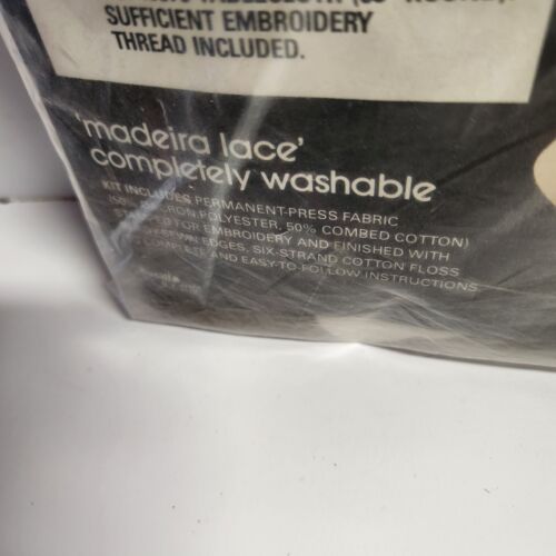 Bucilla Madeira Lace Stamped Embroidery Tablecloth Kit 48579 Vintage Ivory - Picture 3 of 5