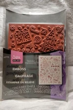 Sizzix Embossing Folders Set Textured Impressions #657770 Chritsmas Tree Santa