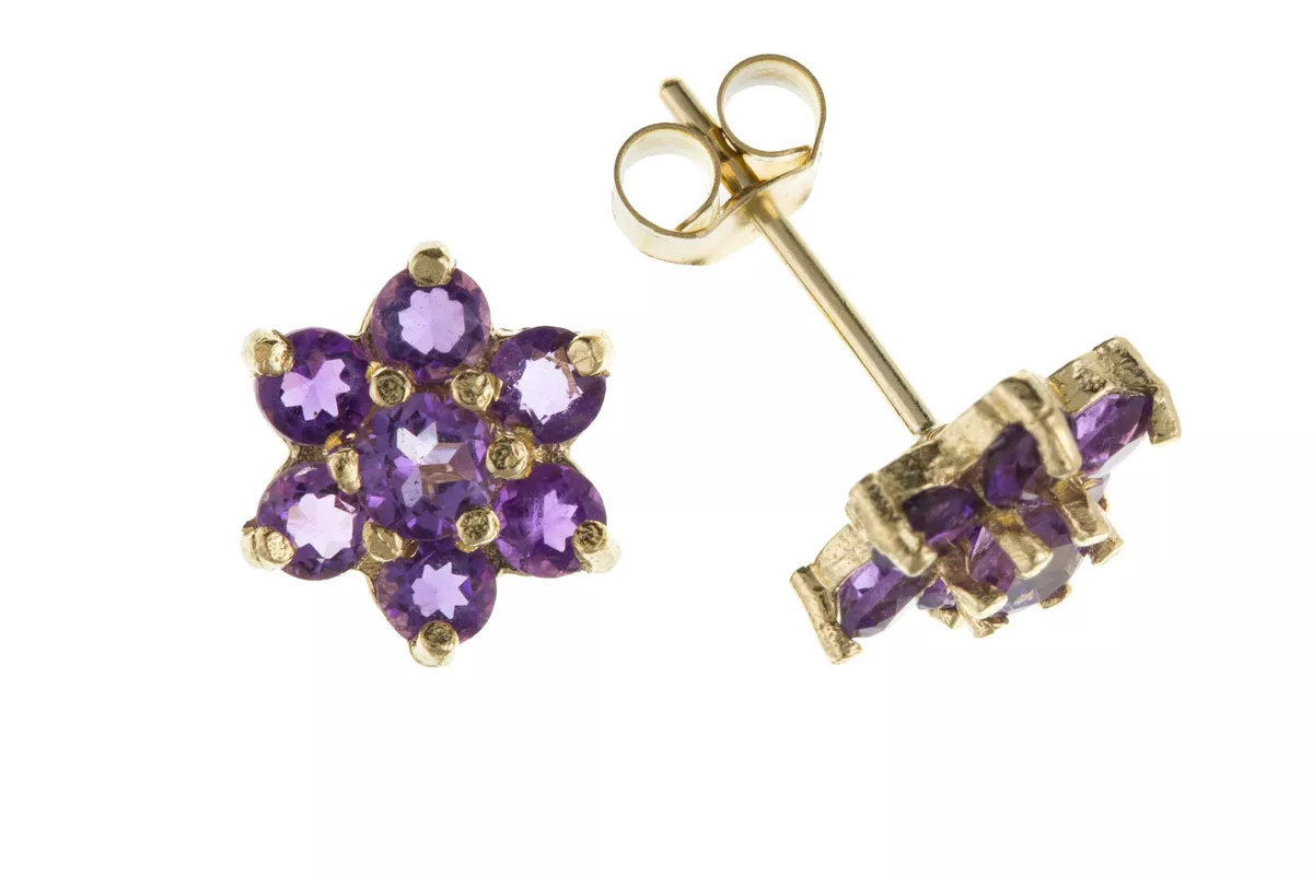 9ct gold hotsell amethyst earrings