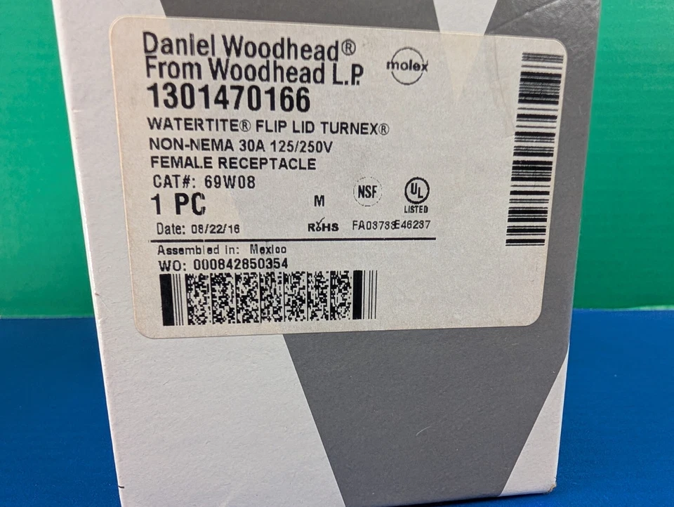 Woodhead 69W08 1301470166 Watertite Flip-Lid Turnex Female Yellow Receptacle 30A - Image 4 of 4