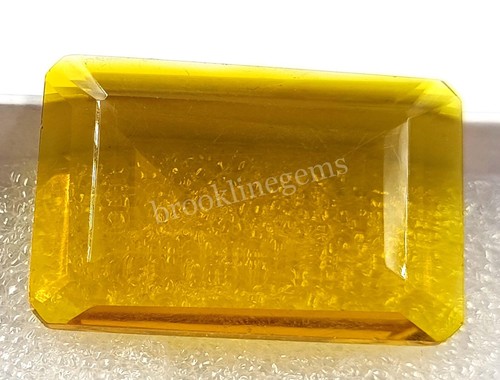 Piedra preciosa suelta de corte esmeralda citrino amarillo natural 54,10 quilates certificada EGL 5FRA - Imagen 7 de 8