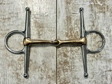 Partrade Metalab Snaffle Full Cheek Horse Bit With Copper Mouth 5  
