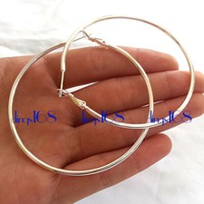 925 Sterling Silver Tarnish-Free Light Weight Thin Tube Hoop Earrings, Many Size