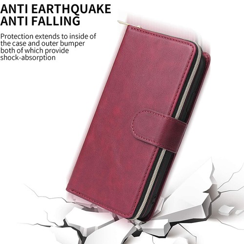 For Nokia G50 Wallet Case 9Card Zipper Slots Kickstand Flip Leather Phone Case - Picture 34 of 42