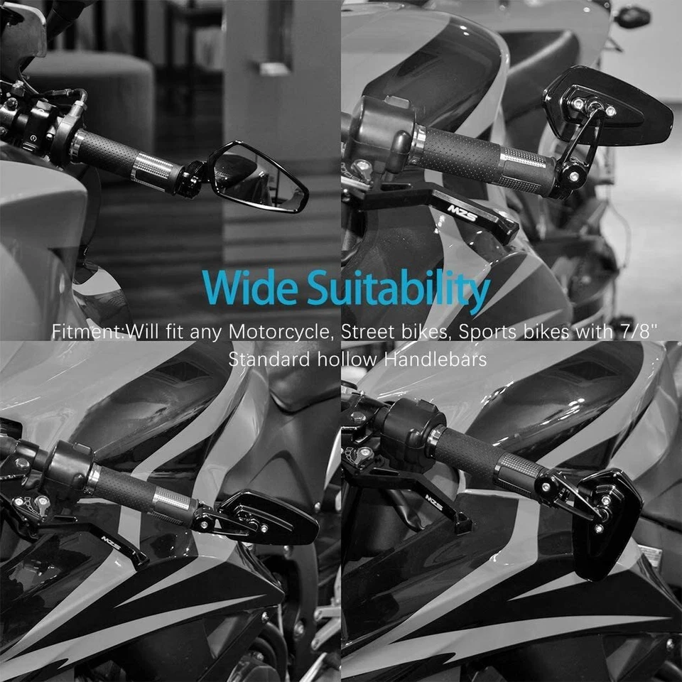 Espejos retrovisores de extremo de barra de 7/8" para motocicleta Triumph Street Speed Triple 769 679 Foto 4 de 4