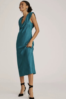 New Anthropologie Maeve Cowl Neck Slip Midi Dress Size Large MSRP: $170 |  eBay