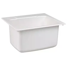 22 In. X 25 In. X 13.75 In. Molded Fiberglass Drop in Utility Sink in White