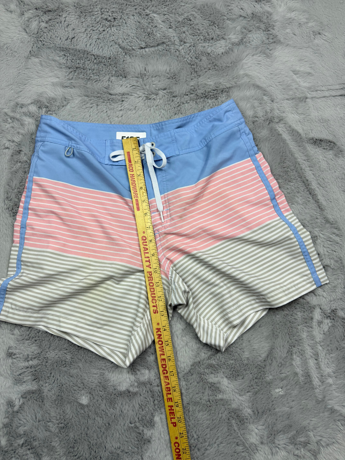 Chubbies Shorts Mens 32 Striped Blue Pink Gray Print Swim Trunks Lounge Wear