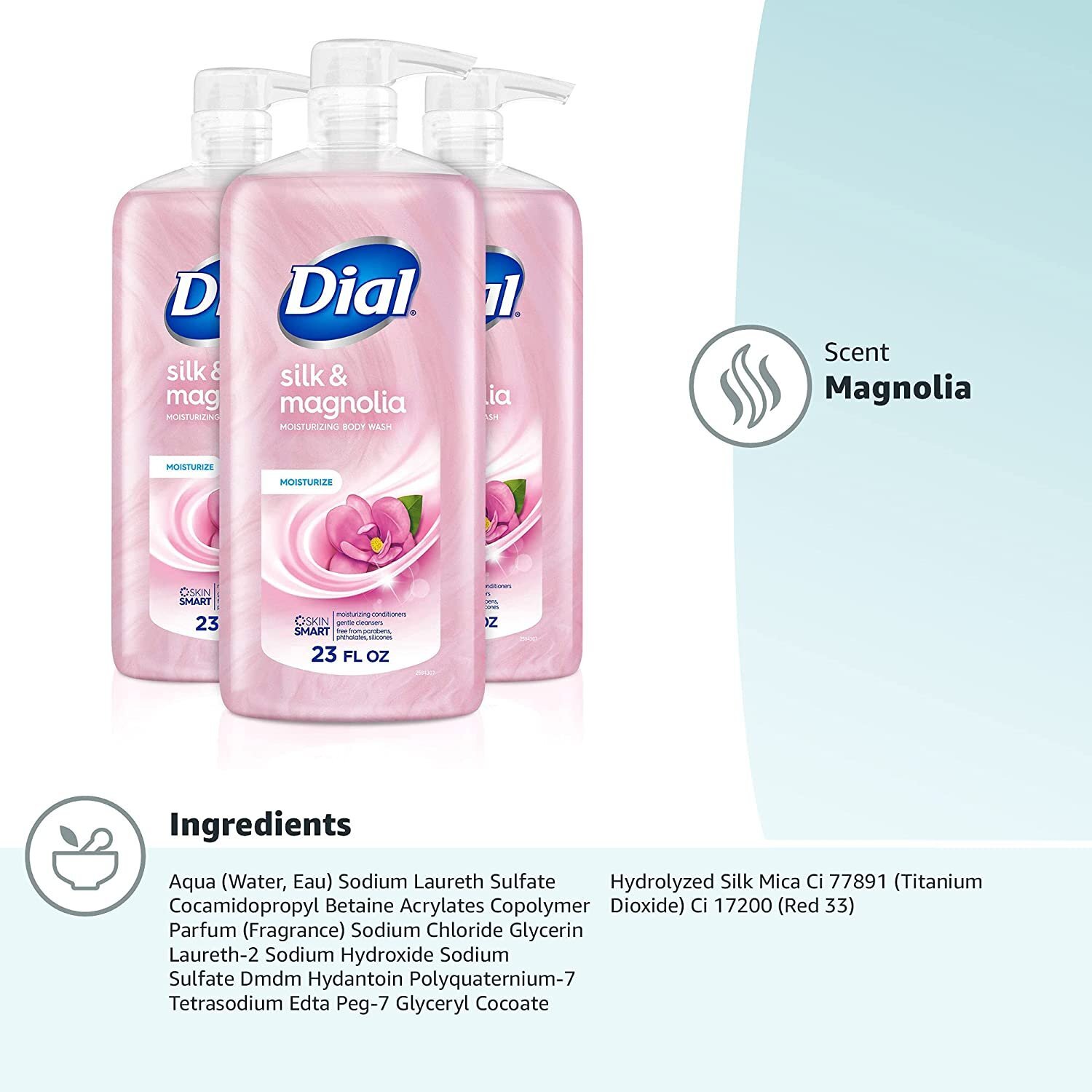 Dial Body Wash, Silk & Magnolia, 23 fl oz (Pack of 3) eBay