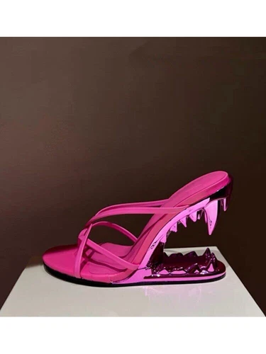 Nuevas Sandalias de Metal con Tacones Perfilados Moda Sandalias de Tacón Alto para Mujer - Imagen 38 de 39