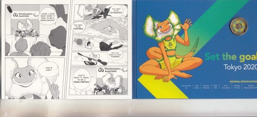 2020 $2.00 coloured Paralympics UNC Coin carded in folder..
