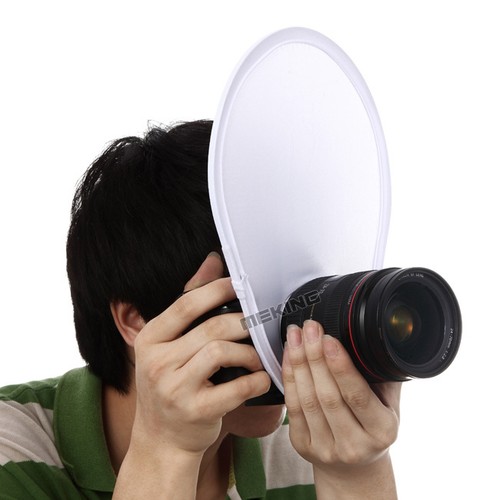 Soft Diffuser Reflector for Camera Flash Speedlite White Mini Round Lens Mount - Picture 8 of 12