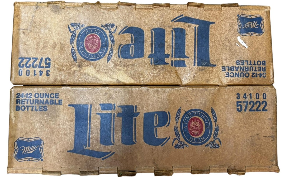 Miller Lite Coated Cardboard Box Antique 34100 57222 Vintage Holds