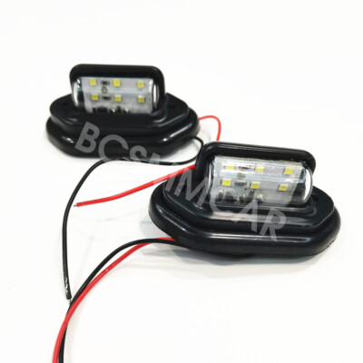 2x LED Lights Rear License Number Plate Lamps Car Truck Signal Tail Lamps 12-24V
