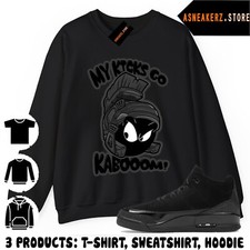 Sweatshirt Sweater Match AJ 3 Black Cat Sneaker Matching Tee Sneakerhead Marvin