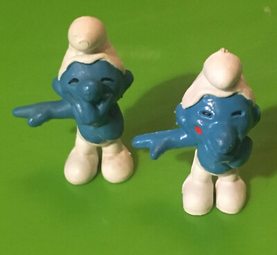 RARE SMURFS LAUGHING LOL POINTING VARIANTS VINTAGE JOKEY FIGURES PVC W. GERMANY