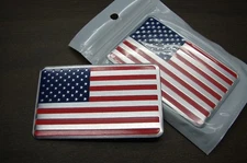 AMERICAN FLAG METAL 3D CAR EMBLEM DECAL STICKER LOGO. USA FLAG, U.S. FLAG EMBLEM