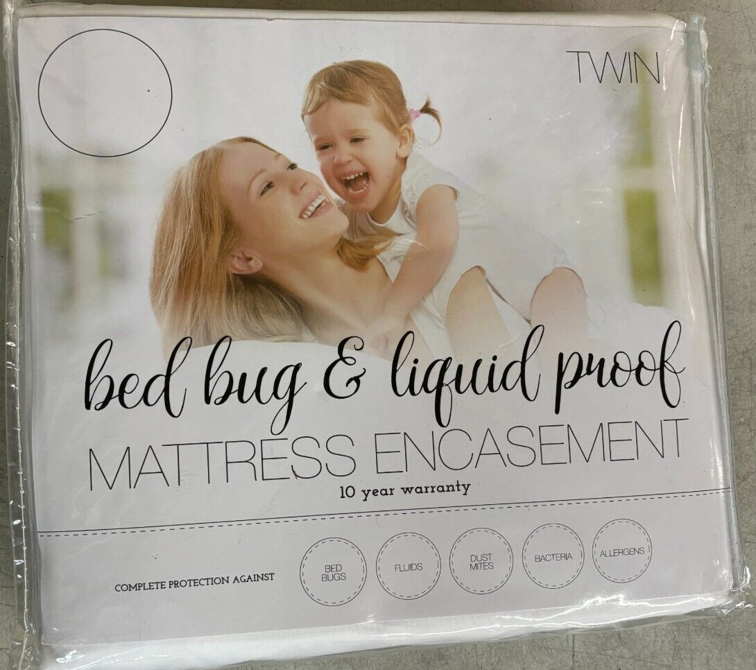 Mattress Protector Spill Proof Bed Bug Premium Zipper Encasement, Twin NEW-image