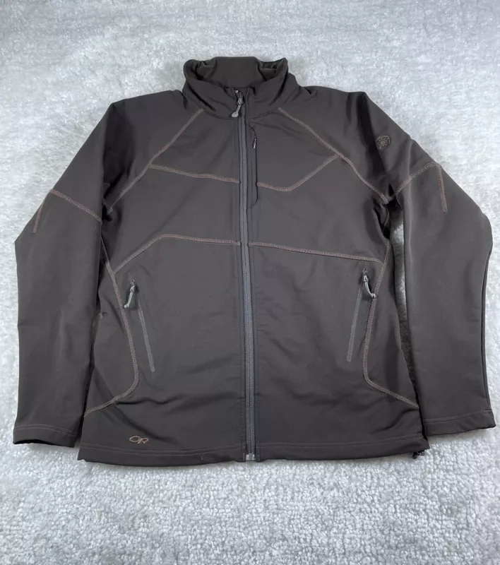 outdoor-research full zip pockets softshell stretch nylon jacket