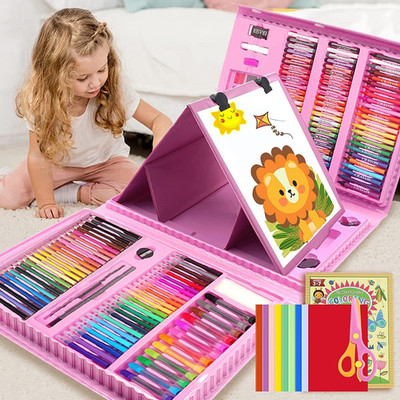Premium Malset Deluxe   208-Teilig   Malkoffer Für Kinder Anfänger Tolles-Buntst