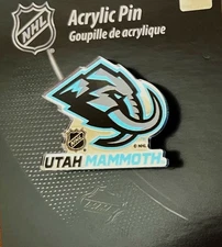 UTAH MAMMOTH PIN 2025 NHL LICENSED LIMITED EDITION ACRYLIC MIRROR METAL BASE