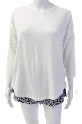 Vineyard Vines Women's Long Sleeves Crewneck Two Piece Shorts Set White Size XS