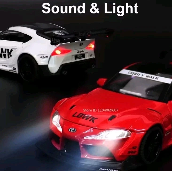 TOYOTA SUPRA 1:24 1/24 Modellino Auto Sportiva Rossa Tipo Bburrago - Immagine 2 di 3