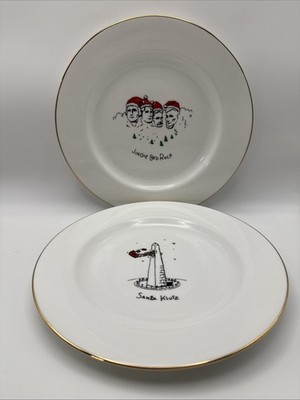 MERRY MASTERPIECES 1999 FIRST EDITION DAYTONA HUDSON CHRISTMAS SALAD PLATE LOT