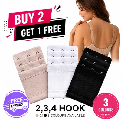 3ROW 2,3,4 Hook Bra Extender Extension Bra Strap Strapless Underwear Maternity - Image 1 of 4