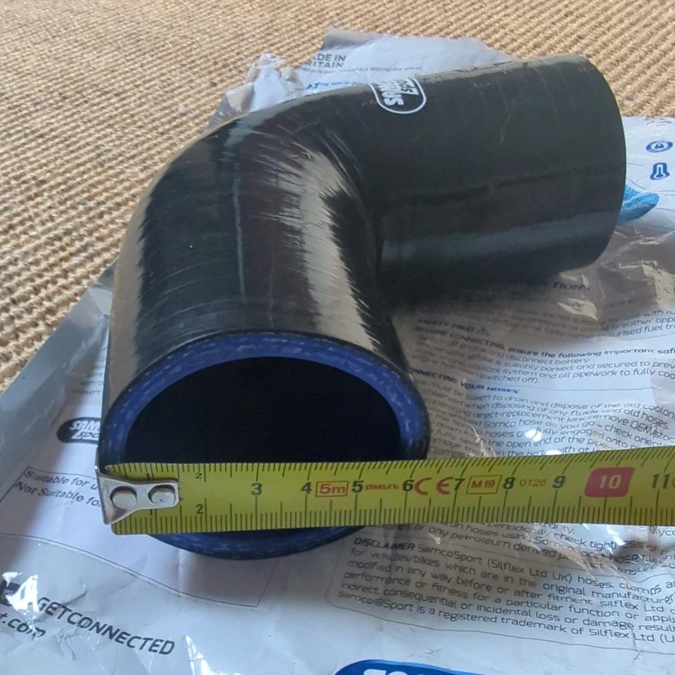 SAMCO SPORT #E90/51(BLACK) 2in 90 Deg Elbow Hose Black - Image 3 of 4