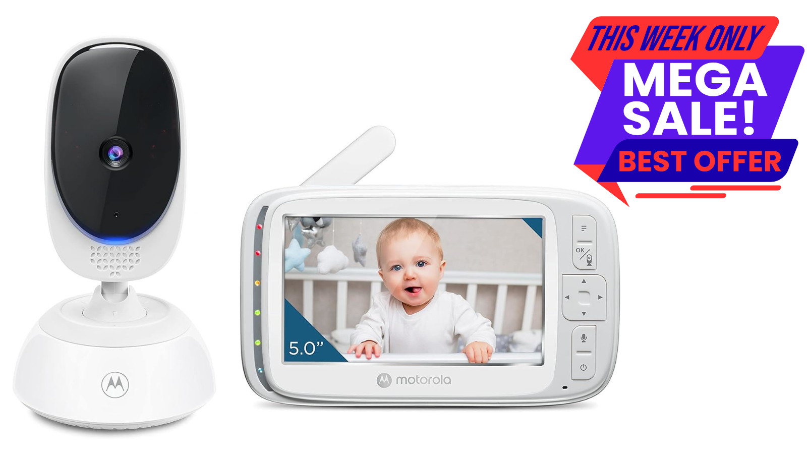 Motorola VM75 5.0" Video Baby Monitor 2-Way Audio No WiFi Needed Excellent Cond.